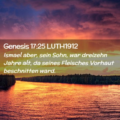 Picture 02 - Genesis 17:25 LUTH1912 - Ismael aber, sein Sohn, war dreizehn Jahre alt, - Bible Verse Picture