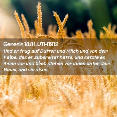 Picture 02 - Genesis 18:8 LUTH1912 - Und er trug auf Butter und Milch und von dem - Bible Verse Picture