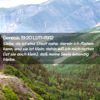Picture 02 - Genesis 19:20 LUTH1912 - Siehe, da ist eine Stadt nahe, darein ich fliehen - Bible Verse Picture