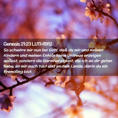 Picture 02 - Genesis 21:23 LUTH1912 - So schwöre mir nun bei Gott, daß du mir und - Bible Verse Picture