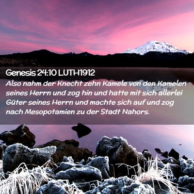 Picture 02 - Genesis 24:10 LUTH1912 - Also nahm der Knecht zehn Kamele von den Kamelen - Bible Verse Picture