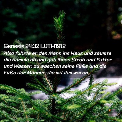 Picture 02 - Genesis 24:32 LUTH1912 - Also führte er den Mann ins Haus und zäumte die - Bible Verse Picture