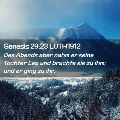 Picture 02 - Genesis 29:23 LUTH1912 - Des Abends aber nahm er seine Tochter Lea und - Bible Verse Picture