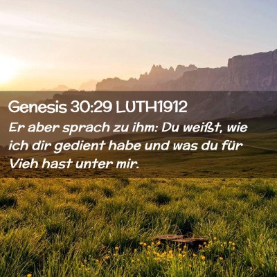 Picture 02 - Genesis 30:29 LUTH1912 - Er aber sprach zu ihm: Du weißt, wie ich dir - Bible Verse Picture