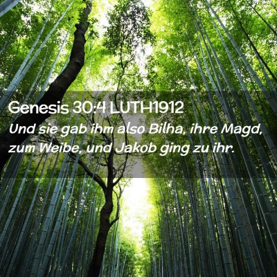 Picture 02 - Genesis 30:4 LUTH1912 - Und sie gab ihm also Bilha, ihre Magd, zum Weibe, - Bible Verse Picture