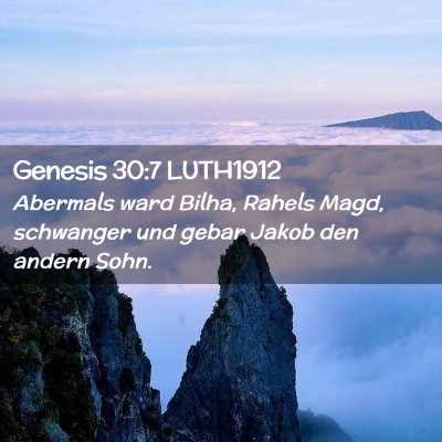 Picture 02 - Genesis 30:7 LUTH1912 - Abermals ward Bilha, Rahels Magd, schwanger und - Bible Verse Picture