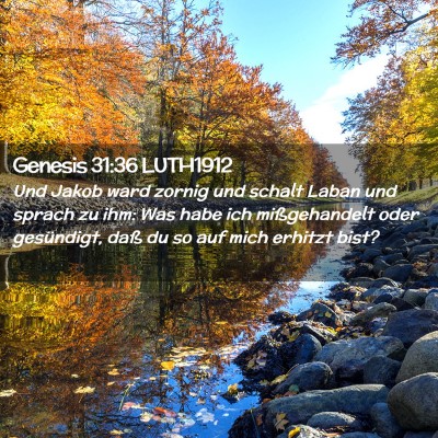 Picture 02 - Genesis 31:36 LUTH1912 - Und Jakob ward zornig und schalt Laban und sprach - Bible Verse Picture
