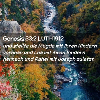 Picture 02 - Genesis 33:2 LUTH1912 - und stellte die Mägde mit ihren Kindern vornean - Bible Verse Picture