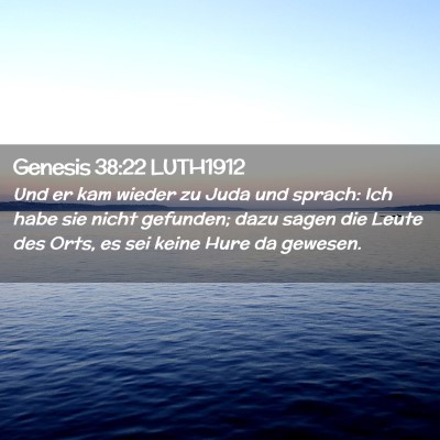Picture 02 - Genesis 38:22 LUTH1912 - Und er kam wieder zu Juda und sprach: Ich habe - Bible Verse Picture
