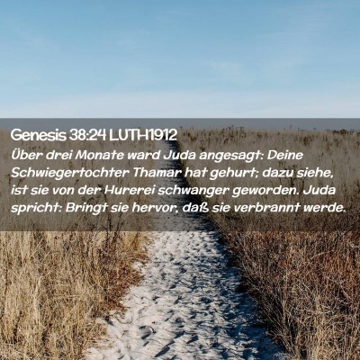 Picture 02 - Genesis 38:24 LUTH1912 - Über drei Monate ward Juda angesagt: Deine - Bible Verse Picture