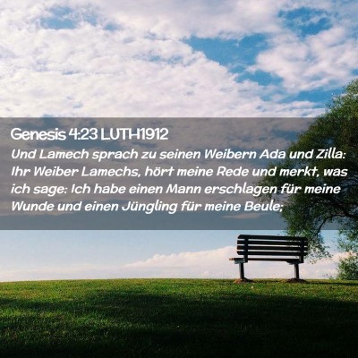 Picture 02 - Genesis 4:23 LUTH1912 - Und Lamech sprach zu seinen Weibern Ada und - Bible Verse Picture