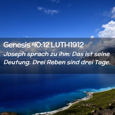 Picture 02 - Genesis 40:12 LUTH1912 - Joseph sprach zu ihm: Das ist seine Deutung. Drei - Bible Verse Picture