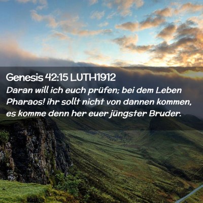 Picture 02 - Genesis 42:15 LUTH1912 - Daran will ich euch prüfen; bei dem Leben - Bible Verse Picture
