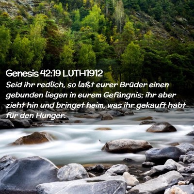 Picture 02 - Genesis 42:19 LUTH1912 - Seid ihr redlich, so laßt eurer Brüder einen - Bible Verse Picture
