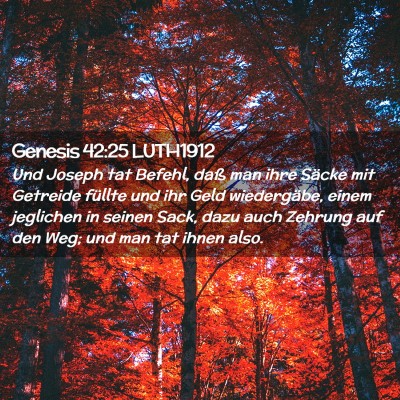Picture 02 - Genesis 42:25 LUTH1912 - Und Joseph tat Befehl, daß man ihre Säcke mit - Bible Verse Picture