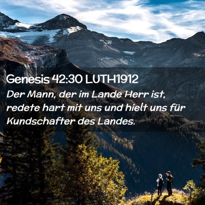 Picture 02 - Genesis 42:30 LUTH1912 - Der Mann, der im Lande Herr ist, redete hart mit - Bible Verse Picture