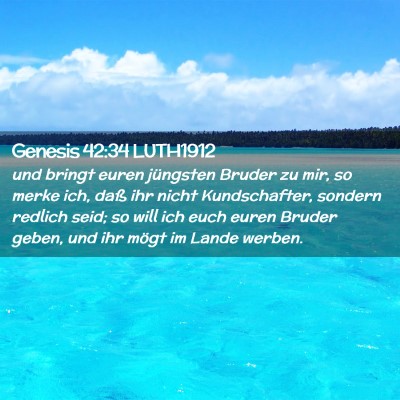 Picture 02 - Genesis 42:34 LUTH1912 - und bringt euren jüngsten Bruder zu mir, so - Bible Verse Picture