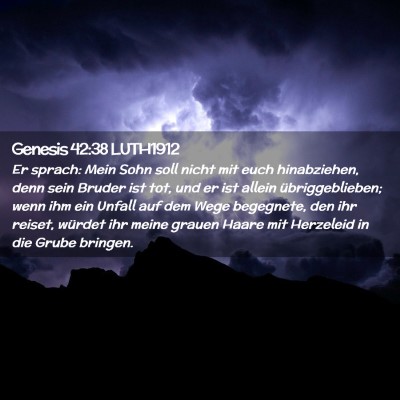Picture 02 - Genesis 42:38 LUTH1912 - Er sprach: Mein Sohn soll nicht mit euch - Bible Verse Picture