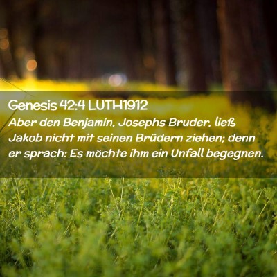 Picture 02 - Genesis 42:4 LUTH1912 - Aber den Benjamin, Josephs Bruder, ließ Jakob - Bible Verse Picture
