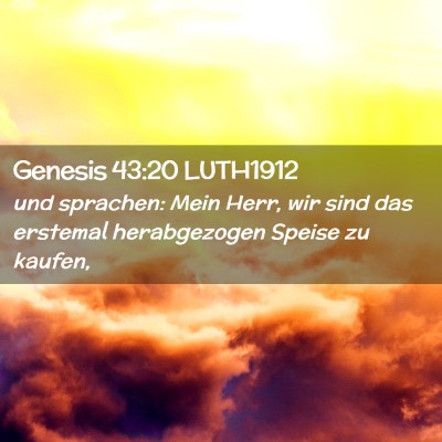 Picture 02 - Genesis 43:20 LUTH1912 - und sprachen: Mein Herr, wir sind das erstemal - Bible Verse Picture