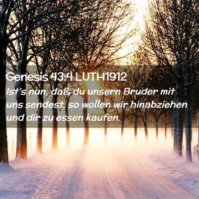 Picture 02 - Genesis 43:4 LUTH1912 - Ist's nun, daß du unsern Bruder mit uns sendest, - Bible Verse Picture