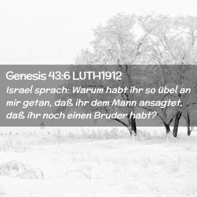Picture 02 - Genesis 43:6 LUTH1912 - Israel sprach: Warum habt ihr so übel an mir - Bible Verse Picture
