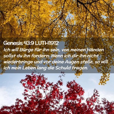 Picture 02 - Genesis 43:9 LUTH1912 - Ich will Bürge für ihn sein, von meinen Händen - Bible Verse Picture