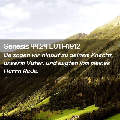 Picture 02 - Genesis 44:24 LUTH1912 - Da zogen wir hinauf zu deinem Knecht, unserm - Bible Verse Picture