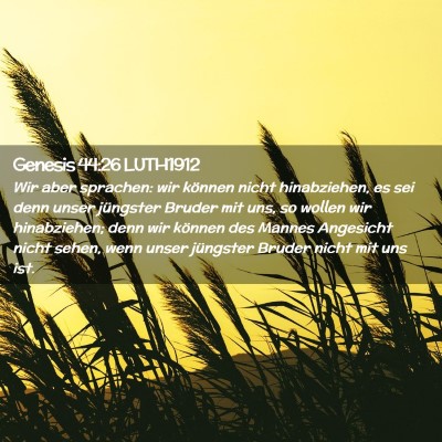 Picture 02 - Genesis 44:26 LUTH1912 - Wir aber sprachen: wir können nicht hinabziehen, - Bible Verse Picture