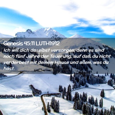 Picture 02 - Genesis 45:11 LUTH1912 - Ich will dich daselbst versorgen; denn es sind - Bible Verse Picture
