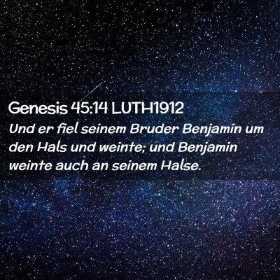 Picture 02 - Genesis 45:14 LUTH1912 - Und er fiel seinem Bruder Benjamin um den Hals - Bible Verse Picture