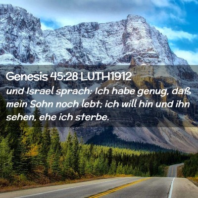 Picture 02 - Genesis 45:28 LUTH1912 - und Israel sprach: Ich habe genug, daß mein Sohn - Bible Verse Picture