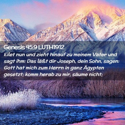 Picture 02 - Genesis 45:9 LUTH1912 - Eilet nun und zieht hinauf zu meinem Vater und - Bible Verse Picture