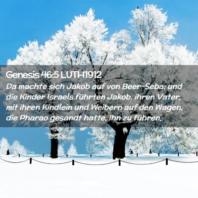 Picture 02 - Genesis 46:5 LUTH1912 - Da machte sich Jakob auf von Beer-Seba; und die - Bible Verse Picture