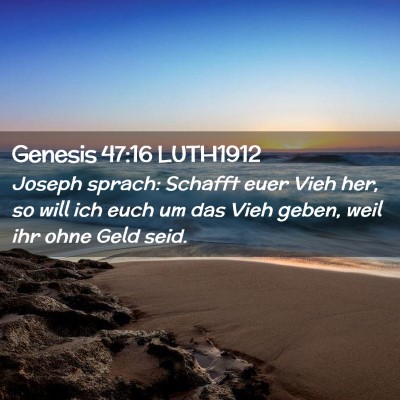 Picture 02 - Genesis 47:16 LUTH1912 - Joseph sprach: Schafft euer Vieh her, so will ich - Bible Verse Picture