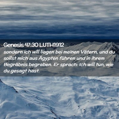 Picture 02 - Genesis 47:30 LUTH1912 - sondern ich will liegen bei meinen Vätern, und - Bible Verse Picture