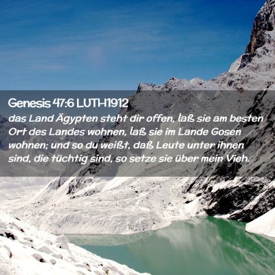 Picture 02 - Genesis 47:6 LUTH1912 - das Land Ägypten steht dir offen, laß sie am - Bible Verse Picture