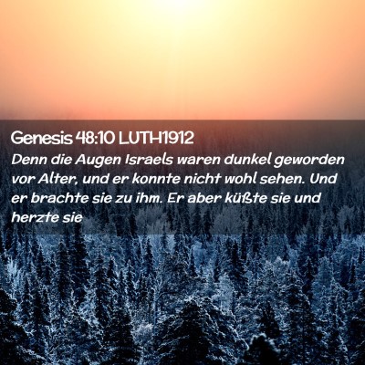 Picture 02 - Genesis 48:10 LUTH1912 - Denn die Augen Israels waren dunkel geworden vor - Bible Verse Picture