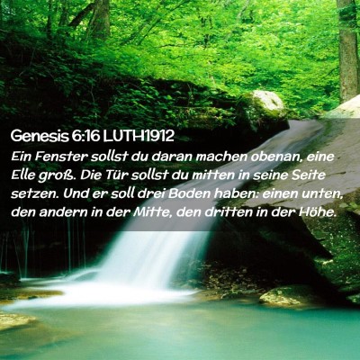 Picture 02 - Genesis 6:16 LUTH1912 - Ein Fenster sollst du daran machen obenan, eine - Bible Verse Picture