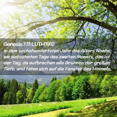 Picture 02 - Genesis 7:11 LUTH1912 - In dem sechshundertsten Jahr des Alters Noahs, am - Bible Verse Picture