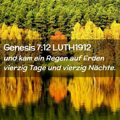 Picture 02 - Genesis 7:12 LUTH1912 - und kam ein Regen auf Erden vierzig Tage und - Bible Verse Picture