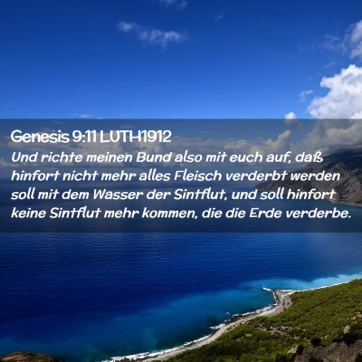 Picture 02 - Genesis 9:11 LUTH1912 - Und richte meinen Bund also mit euch auf, daß - Bible Verse Picture