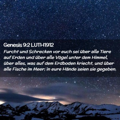 Picture 02 - Genesis 9:2 LUTH1912 - Furcht und Schrecken vor euch sei über alle - Bible Verse Picture