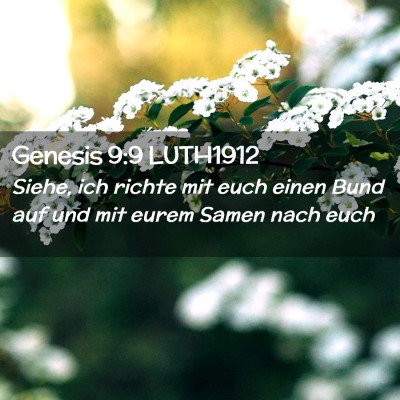 Picture 02 - Genesis 9:9 LUTH1912 - Siehe, ich richte mit euch einen Bund auf und mit - Bible Verse Picture