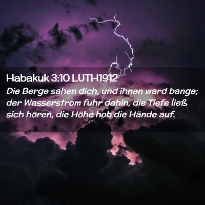 Picture 02 - Habakuk 3:10 LUTH1912 - Die Berge sahen dich, und ihnen ward bange; der - Bible Verse Picture