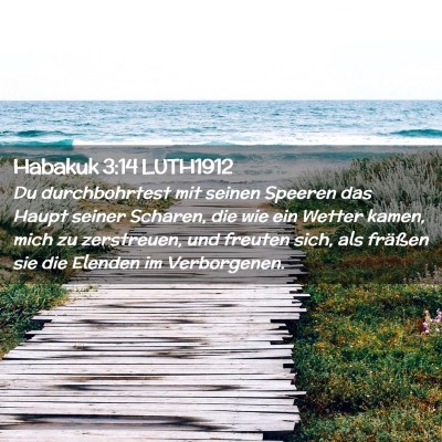 Picture 02 - Habakuk 3:14 LUTH1912 - Du durchbohrtest mit seinen Speeren das Haupt - Bible Verse Picture