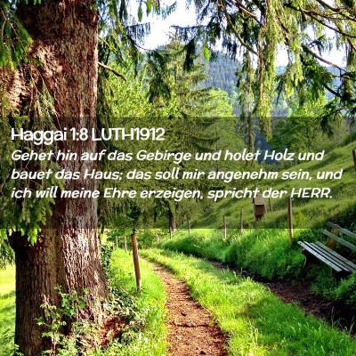 Picture 02 - Haggai 1:8 LUTH1912 - Gehet hin auf das Gebirge und holet Holz und - Bible Verse Picture