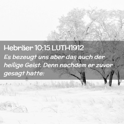 Picture 02 - Hebräer 10:15 LUTH1912 - Es bezeugt uns aber das auch der heilige Geist. - Bible Verse Picture