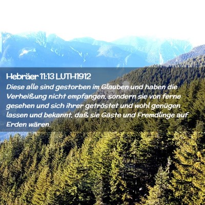 Picture 02 - Hebräer 11:13 LUTH1912 - Diese alle sind gestorben im Glauben und haben - Bible Verse Picture