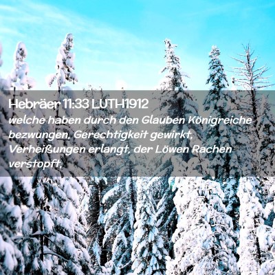 Picture 02 - Hebräer 11:33 LUTH1912 - welche haben durch den Glauben Königreiche - Bible Verse Picture